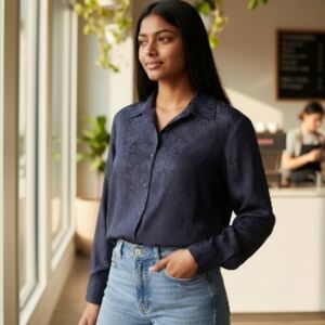 Jonathan Martin Blue Long Sleeve Button Down Shirt